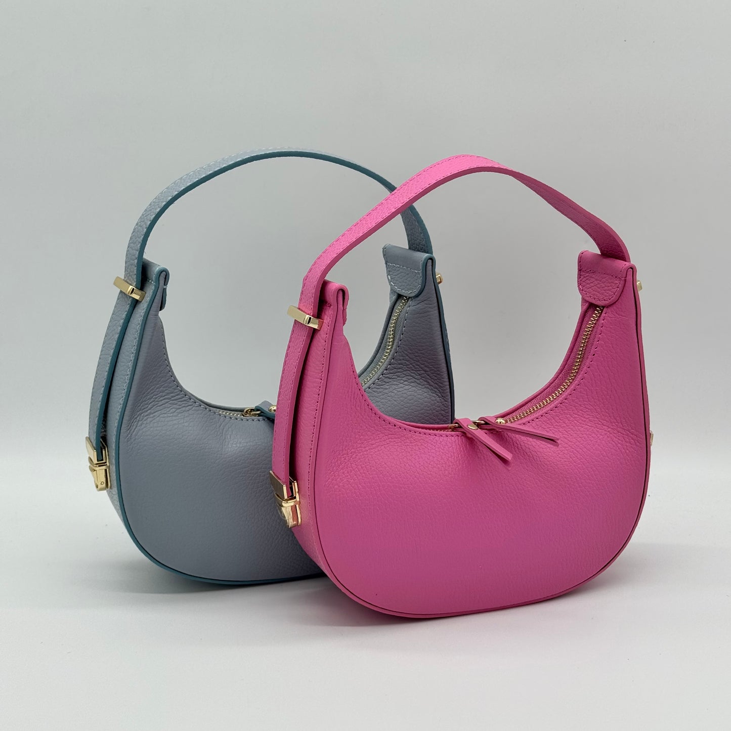 Leather Curved Shoulder Bag