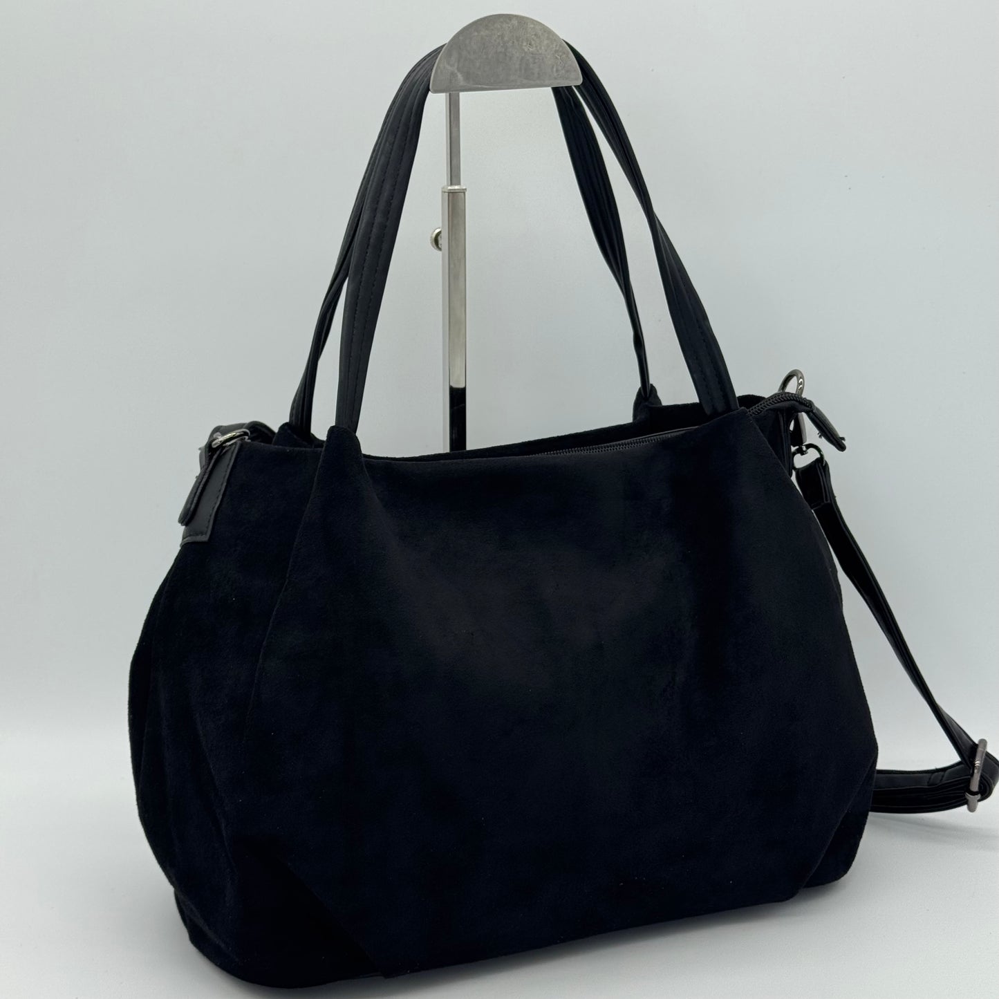 Faux Suede Slouch Shoulder Bag