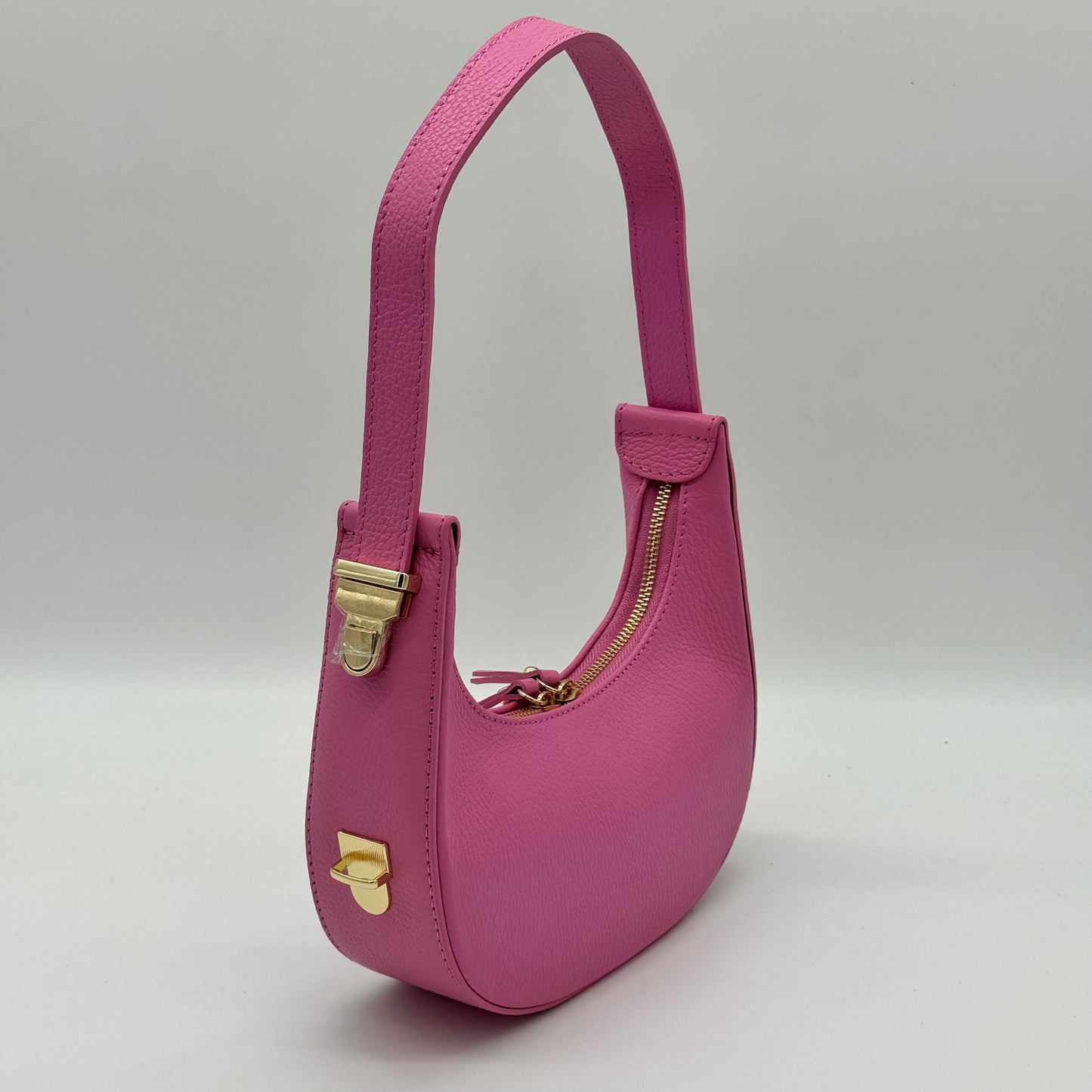 Leather Curved Shoulder Bag