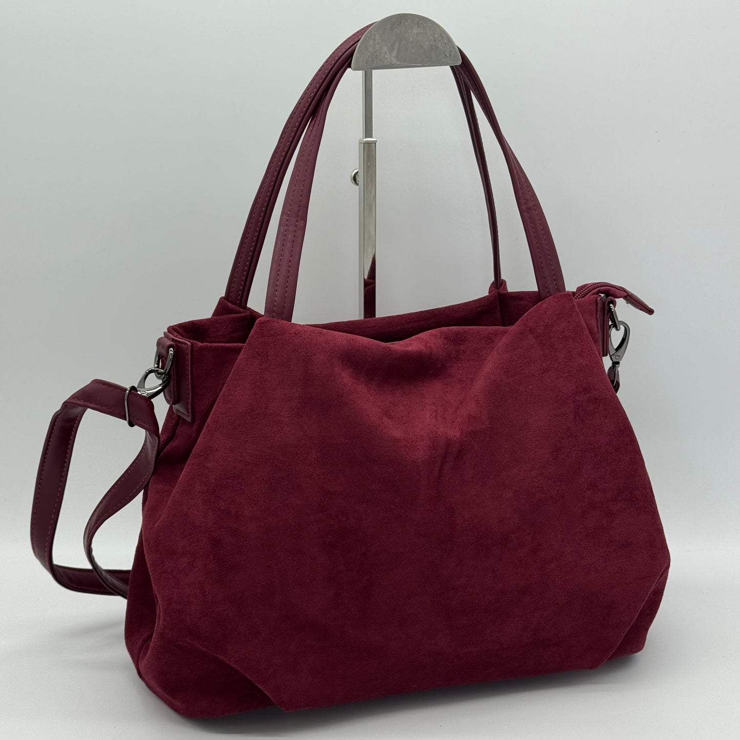 Faux Suede Slouch Shoulder Bag