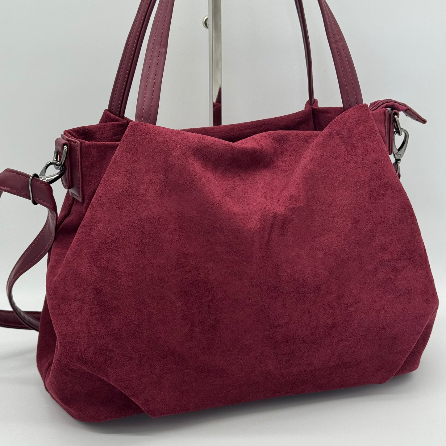 Faux Suede Slouch Shoulder Bag